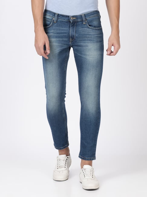 Lee Light Blue Tapered Fit Low Rise Jeans