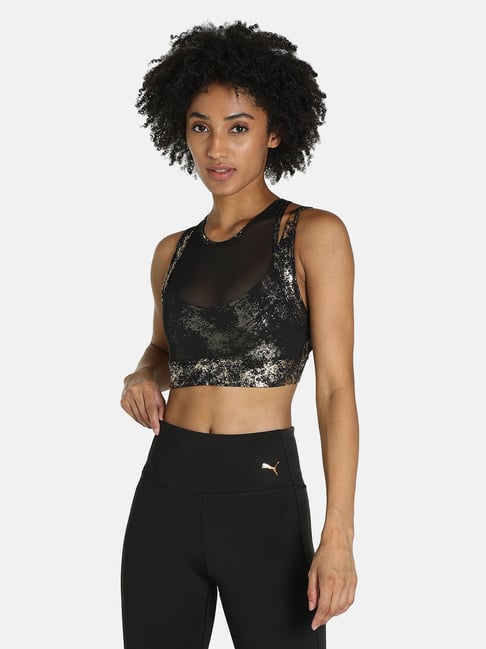 Buy Puma Black Printed Sports Bra for Women's Online @ Tata CLiQ