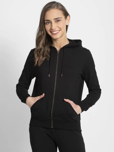 Buy Jockey Black Regular Fit Hoodie for Women Online Tata CLiQ