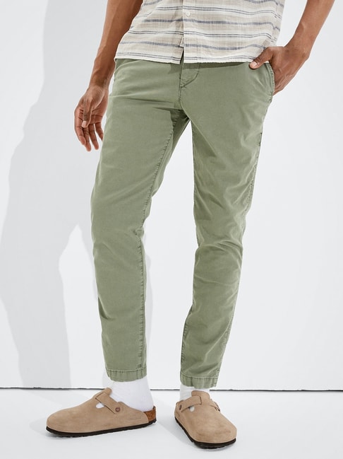 Buy Men Olive Slim Fit Textured Casual Trousers Online  803342  Allen  Solly