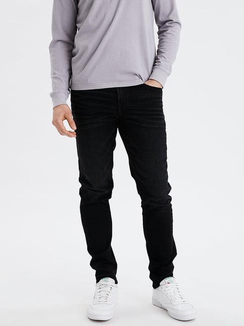 Buy American Eagle Black Solid Jeans online