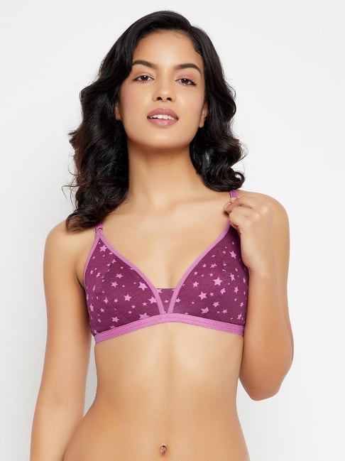 Clovia Purple Printed Non-padded Bra-picture-30