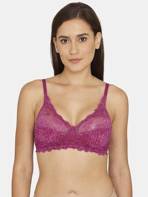 Buy Rosaline by Zivame Purple Lace Non-padded Bra for Women Online @ Tata  CLiQ