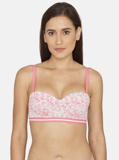 Buy Rosaline by Zivame Pink Floral Print Padded Bra for Women Online @ Tata  CLiQ