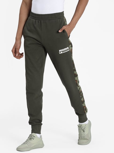 Puma Core Camo AOP Green Cotton Regular Fit Camouflage Joggers