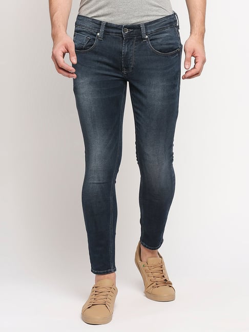 Spykar Grey Slim Fit Lightly Washed Jeans