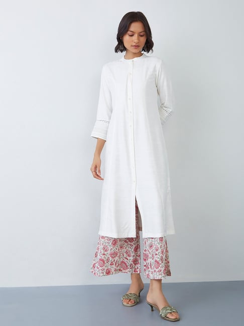 Zuba by Westside Off-White Patterned Straight Kurta Price in India