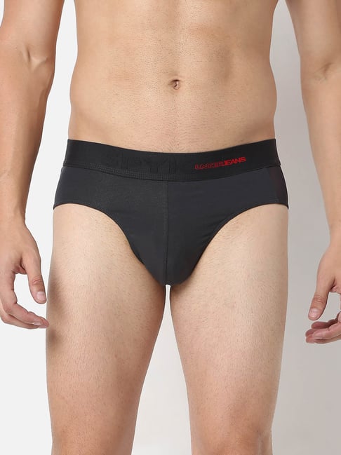 UnderJeans by Spykar Black Round Neck Regular Fit Briefs-picture-24