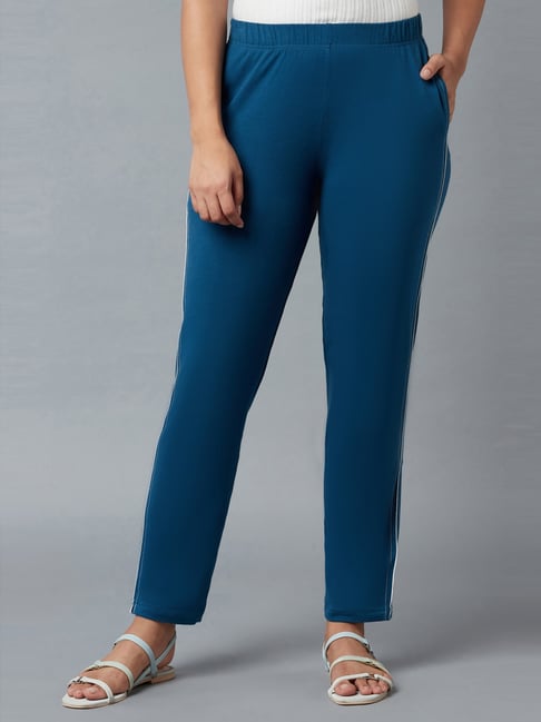 Elleven from Aurelia Blue Cotton Mid Rise Pants-picture-14