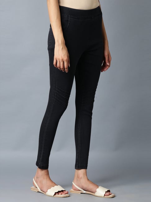 TWIN BIRDS Black Ankle Length Leggings