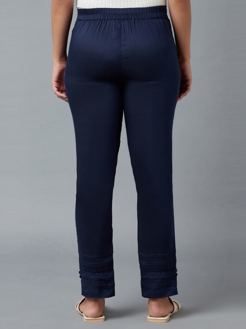 Buy Elleven from Aurelia Blue Pants for Women Online @ Tata CLiQ