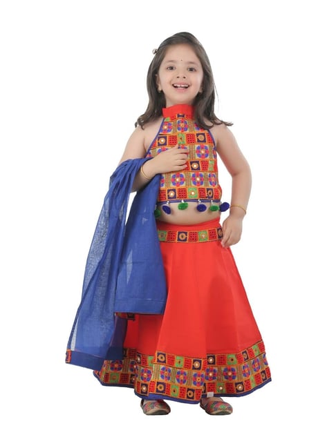 Buy KID1 Kids Green & Pink Cotton Printed Lehenga Choli for Girls Clothing  Online @ Tata CLiQ