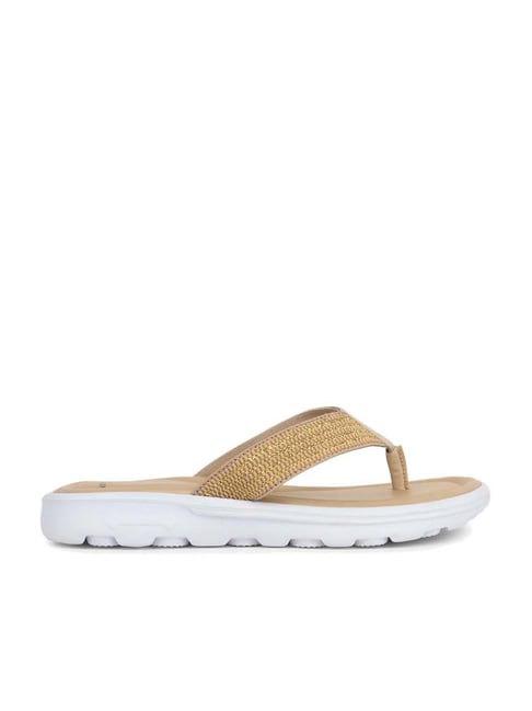 Carlton London Women's Golden Flip Flops