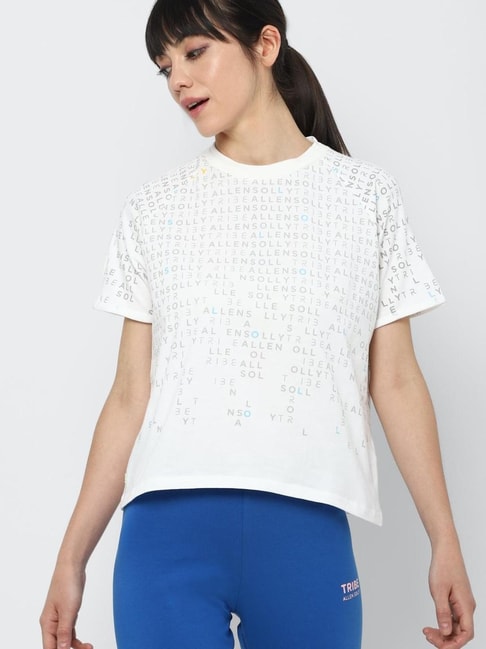 Allen Solly White Graphic Print T-shirt Price in India