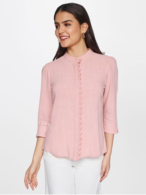 AND Pink Regular Fit Top Price in India