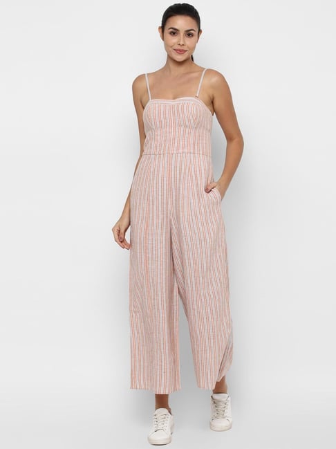 Orange 2025 striped jumpsuit