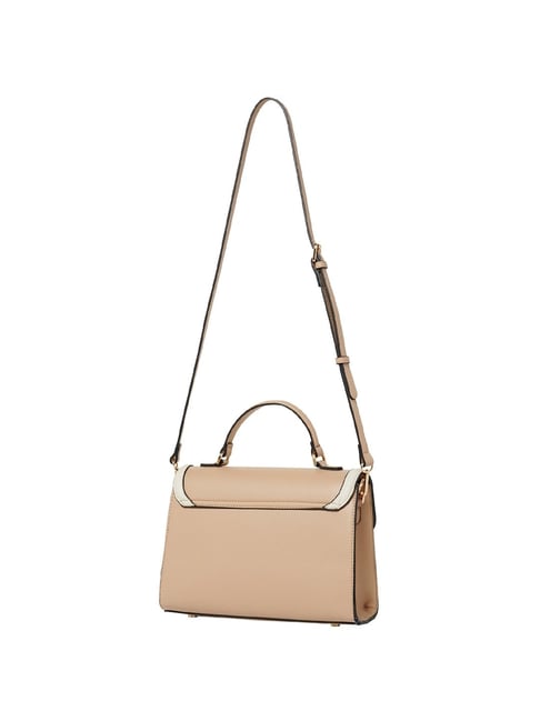 Buy Forever New Beige Solid Medium Satchel Handbag Online At Best Price ...