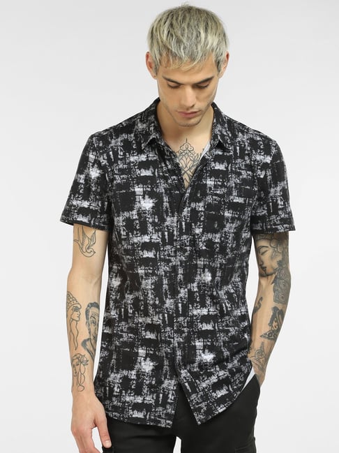 Jack & Jones Black & White Printed Shirt