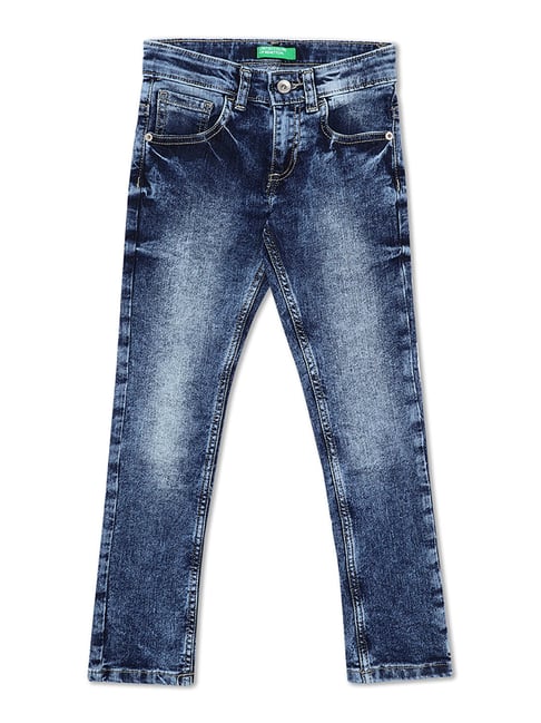 United Colors of Benetton Kids Blue Solid Jeans