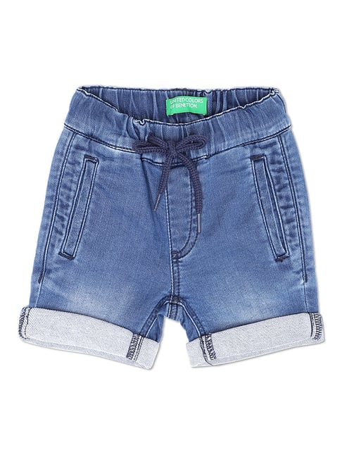 United Colors of Benetton Kids Blue Solid Shorts