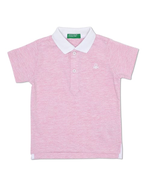 United Colors of Benetton Kids Pink Solid Polo T-Shirt