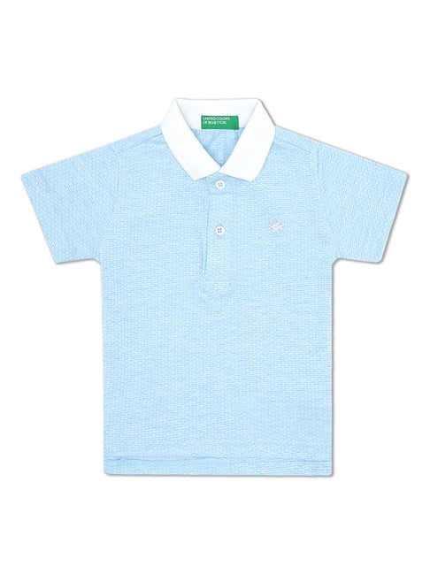 United Colors of Benetton Kids Blue Solid Polo T-Shirt