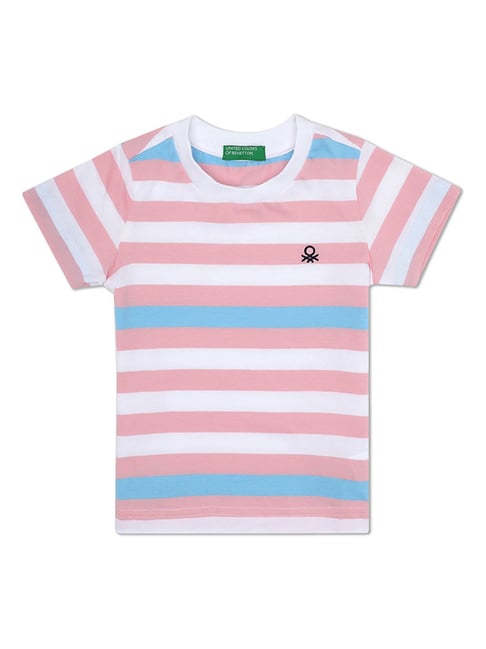 United Colors of Benetton Kids Pink & White Striped T-Shirt