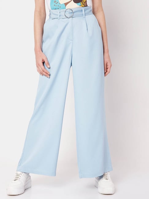 Slim Fit Light Blue Trousers | Buy Online at Moss
