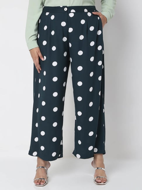 Vero Moda Curve Blue Polka Dot Pants