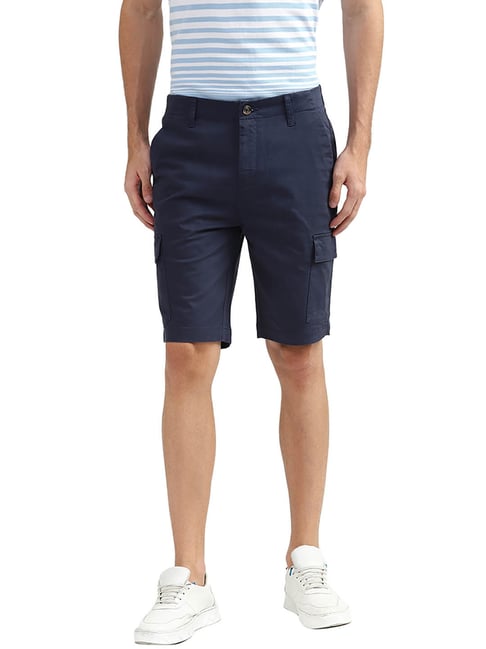 United Colors of Benetton Navy Regular Fit Cargo Shorts