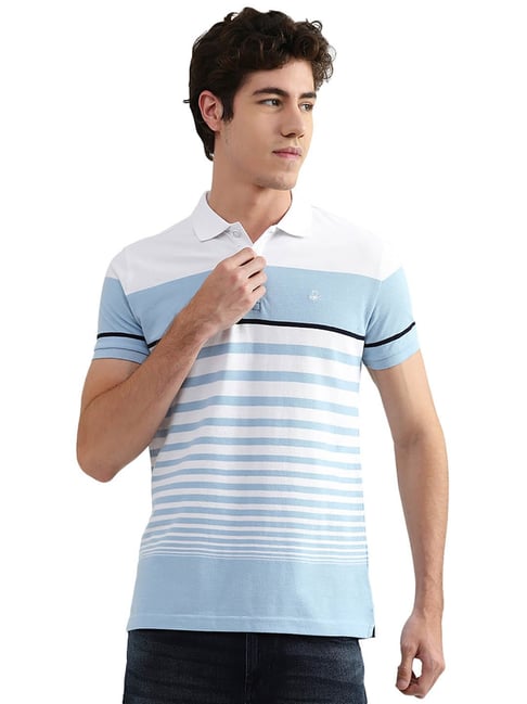 United Colors of Benetton Blue Striped Polo T-Shirt