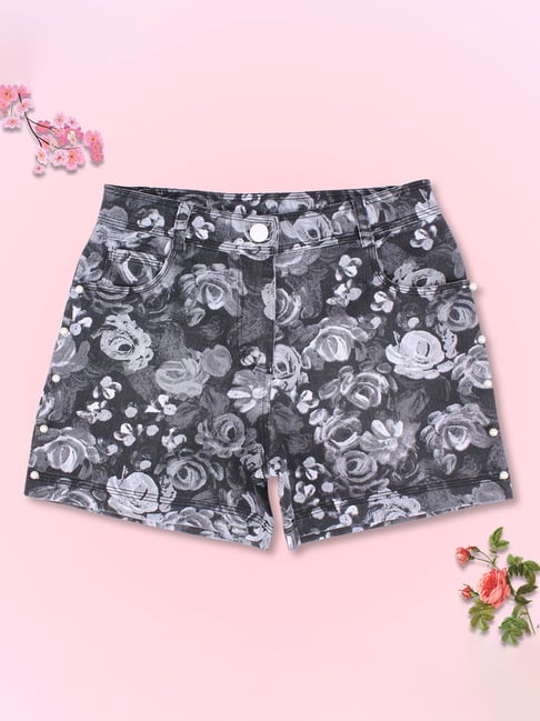 Cutecumber Kids Grey Printed Shorts