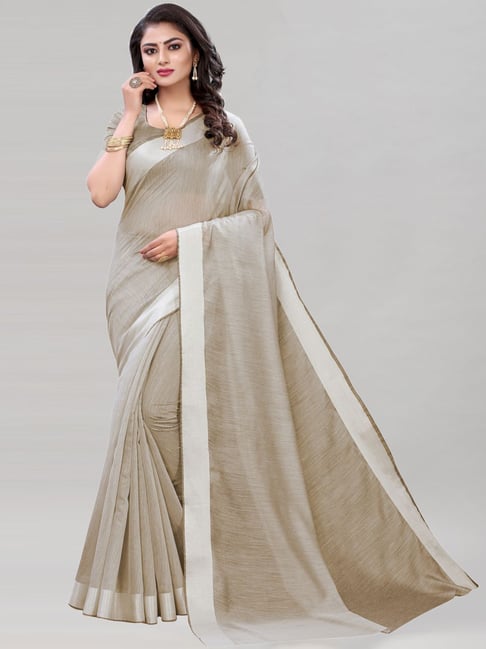 Satrani Grey Saree With Unstitched Blouse Price in India