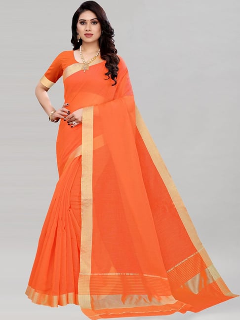 Buy Orange Sarees for Women by BHUWAL FASHION Online | Ajio.com