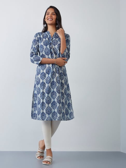 Utsa by Westside Indigo Printed Straight Kurta Price in India