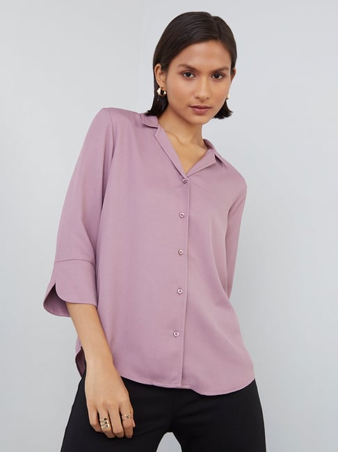 Wardrobe by Westside Mauve Rian Shirt Price in India