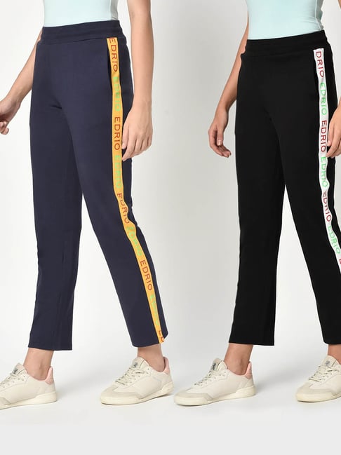 EDRIO Multicolor Graphic Print Trackpants (Pack Of 2)