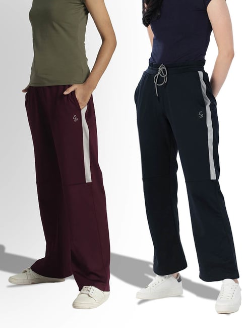 EDRIO Multicolor Regular Fit Trackpants (Pack Of 2)