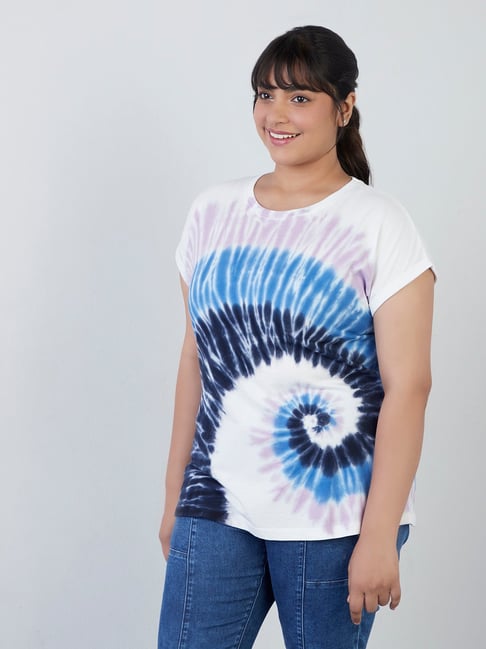 Gia Curves by Westside Multicolour Tie-Dye Printed T-Shirt Price in India