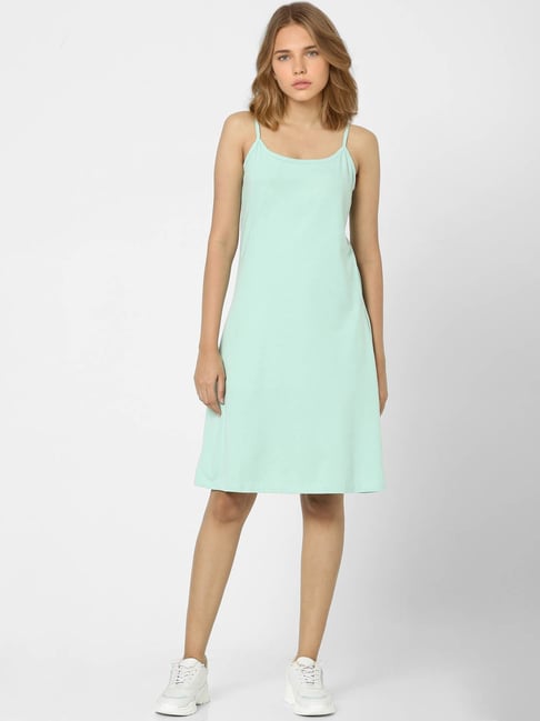 Only Light Green Regular Fit Shift Dress Price in India