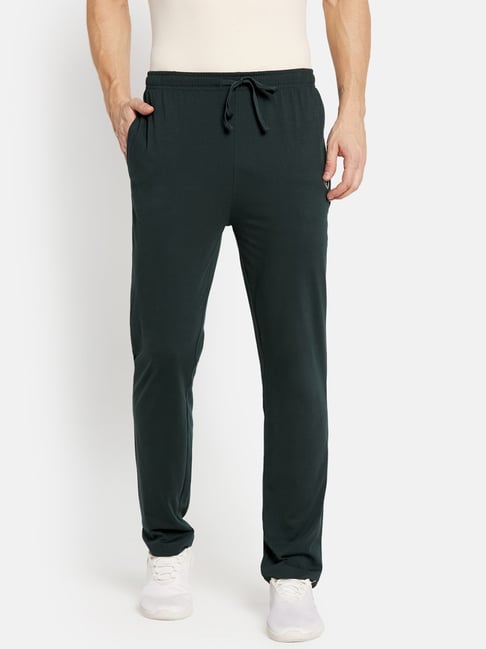 Octave Dark Green Cotton Regular Fit Trackpants-Octave-Apparel-TATA CLIQ