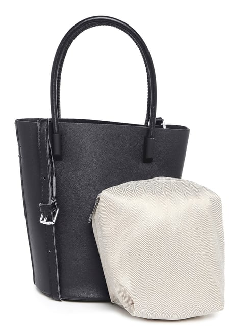 Bessie London Black Small Crossbody Satchel Handbag Buckle Detail Faux  Leather | eBay