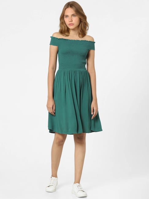 Only Green Regular Fit Fit & Flare Dress Price in India