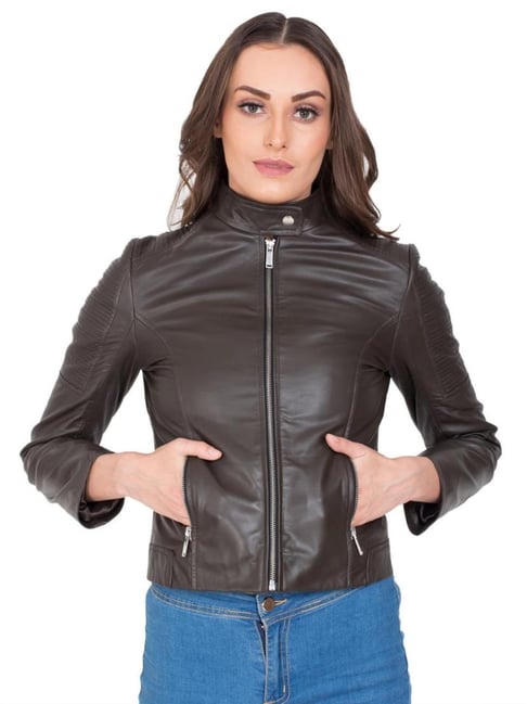 echt Women Black Solid Leather Jacket Price in India, Full Specifications &  Offers | DTashion.com