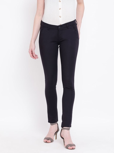 Buy Marks  Spencer Women Grey Slim Fit Solid Formal Trousers  Trousers  for Women 8790831  Myntra