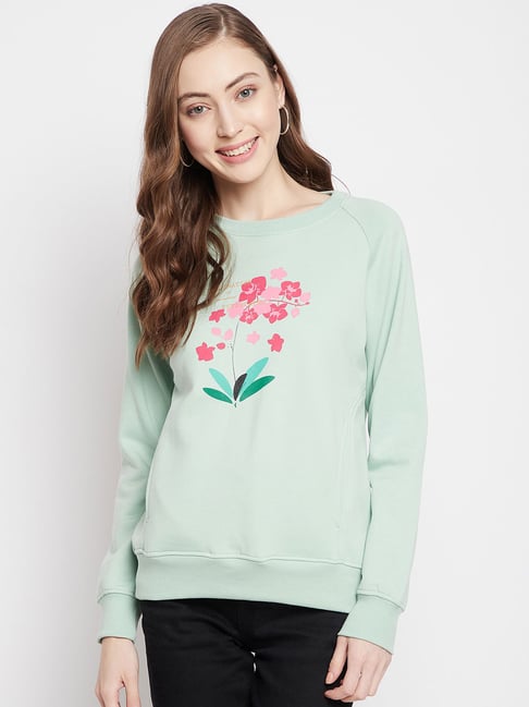 Crimsoune Club Green Floral Print Sweatshirt-picture-35