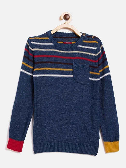 Crimsoune Club Kids Blue Striped Sweater