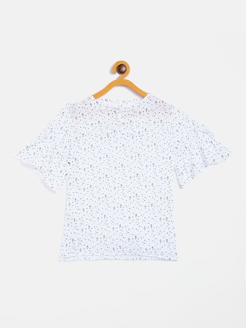 Crimsoune Club Kids White Printed Top-picture-47