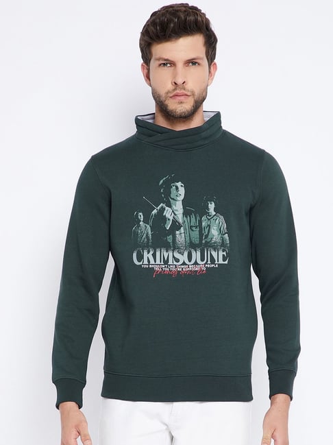 Crimsoune Club Green Regular Fit Printed Sweatshirt-picture-24