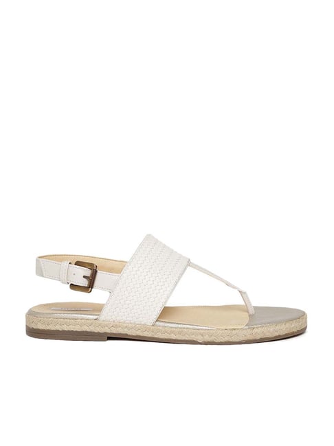 Buy Geox Women s Off White Back Strap Sandals for Women at Best